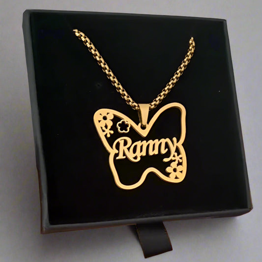 Butterfly Pendent Name Necklace - Amazingly customized