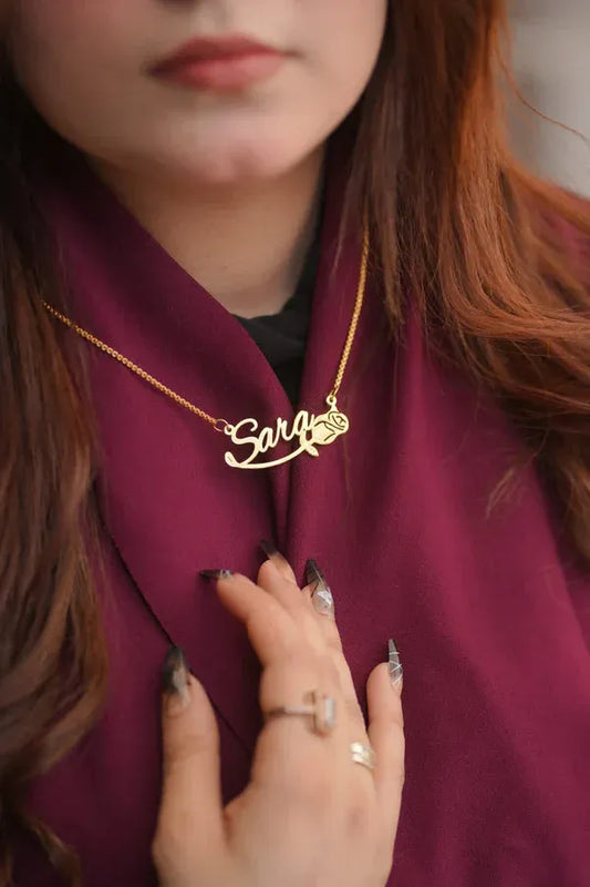 Beautiful Customized Flower Name Necklace
