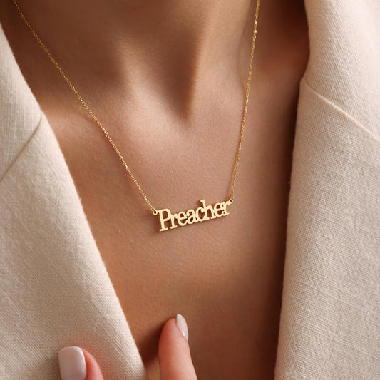 Personalized Name Necklace, 18K Gold Plated