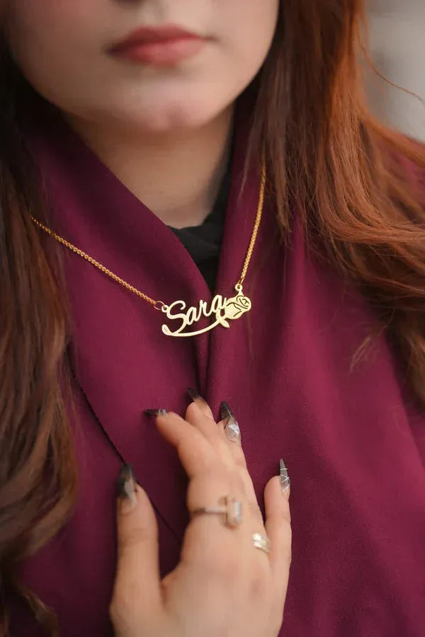 Beautiful Customized Flower Name Necklace