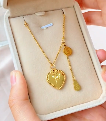 Luck Letter Initial Alphabet Necklace – Stainless Steel Jewelry for Women