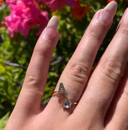 Initial Zirconic Alphabet Ring – Personalized Jewelry